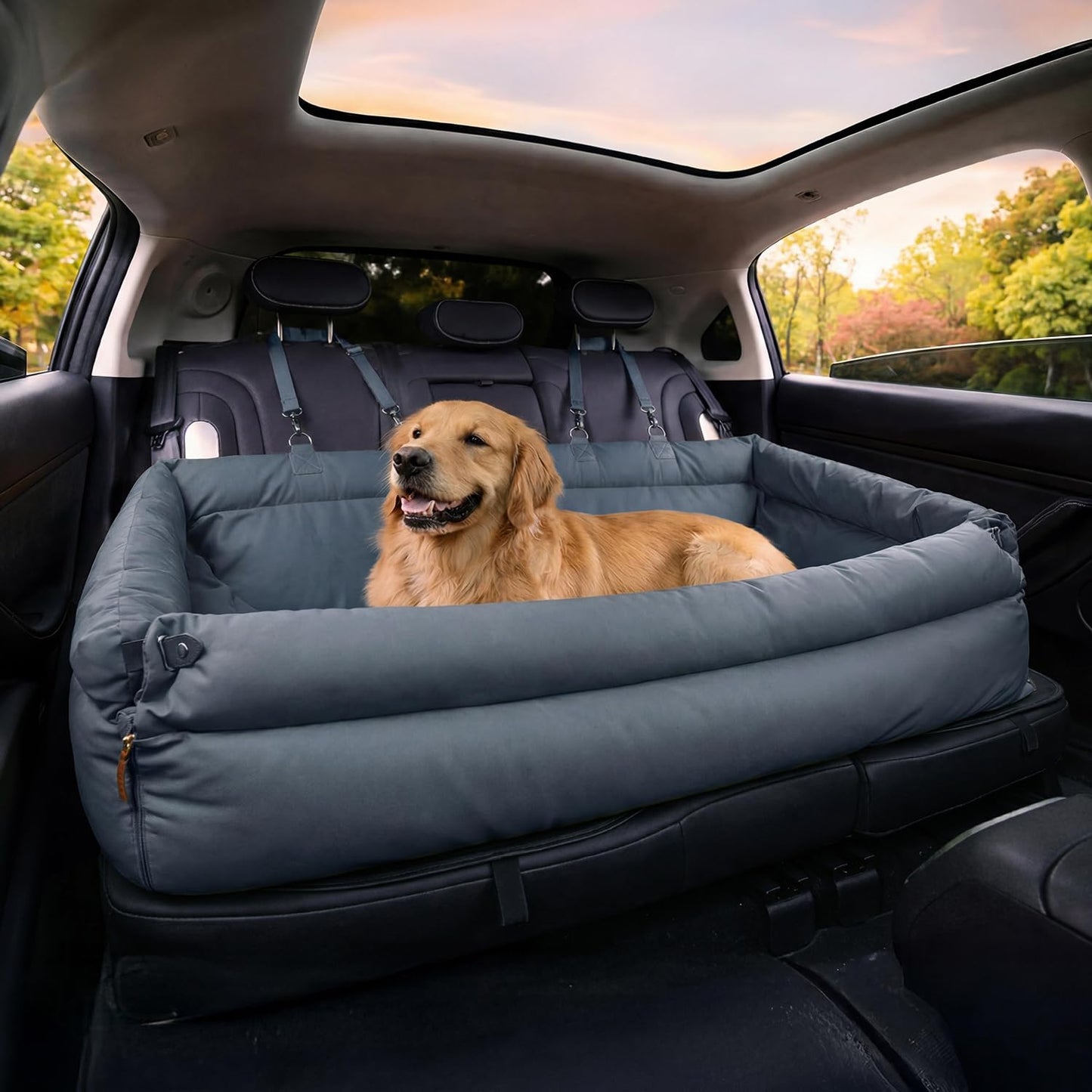 FUNNYFUZZY Dog Car Seat for Large Medium Dogs, Safety Booster Seats