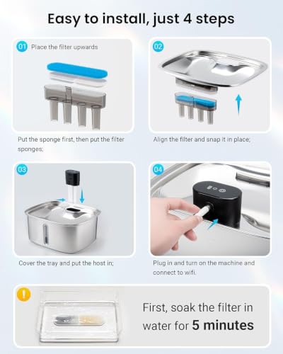 10L Cordless Smart Dog Water Fountain with App Monitoring