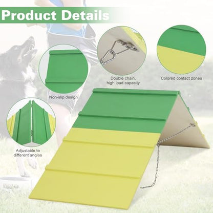 94.5-Inch Adjustable Dog Agility Seesaw with 4 Heights