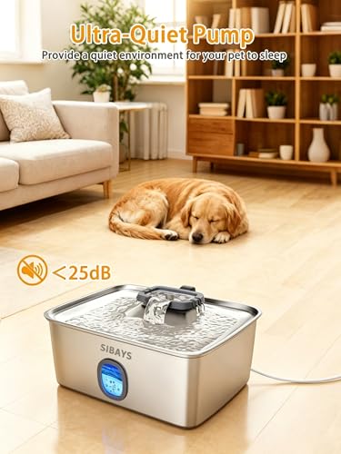 15L Stainless Steel Dog Water Fountain with LED Indicator