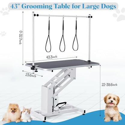 43.3-Inch Professional Hydraulic Pet Grooming Table
