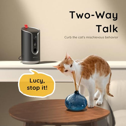 TKENPRO Pet Dog Camera with Treat Dispenser Indoor, Remote Treat Tossing