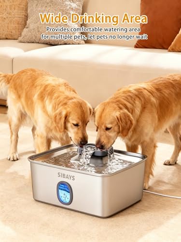 15L Stainless Steel Dog Water Fountain with LED Indicator