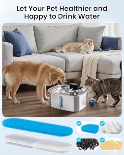 10L Cordless Smart Dog Water Fountain with App Monitoring