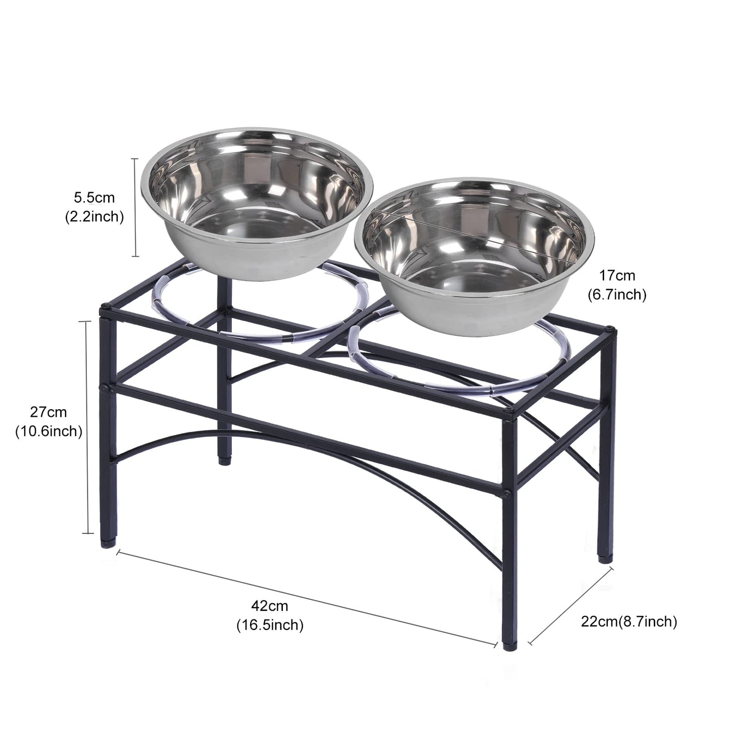 Elevated Dog Bowls with Raised Food & Water Stand