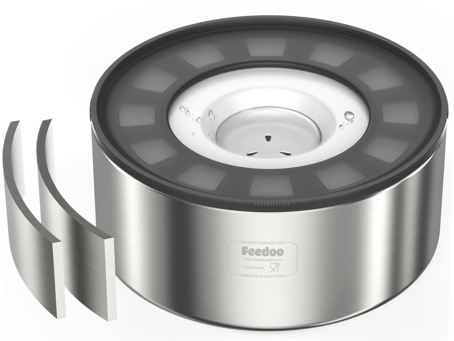 No-Spill Stainless Steel Dog Water Bowl with Floating Disk