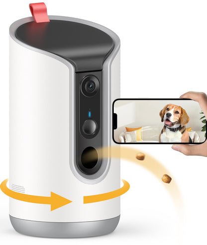 TKENPRO Pet Dog Camera with Treat Dispenser Indoor, Remote Treat Tossing