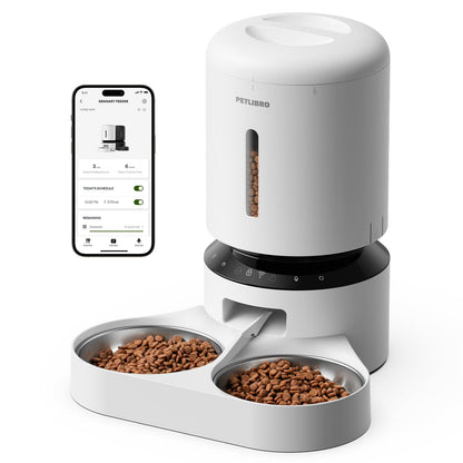 5L Automatic Cat Feeder with Dual Stainless Steel Bowls
