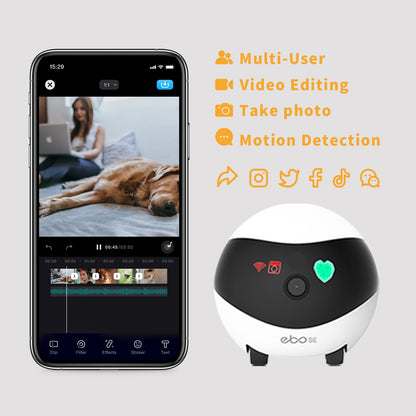 Enabot EBO SE Home Robot Camera: 1080P Mobile FamilyBot Pet Companion