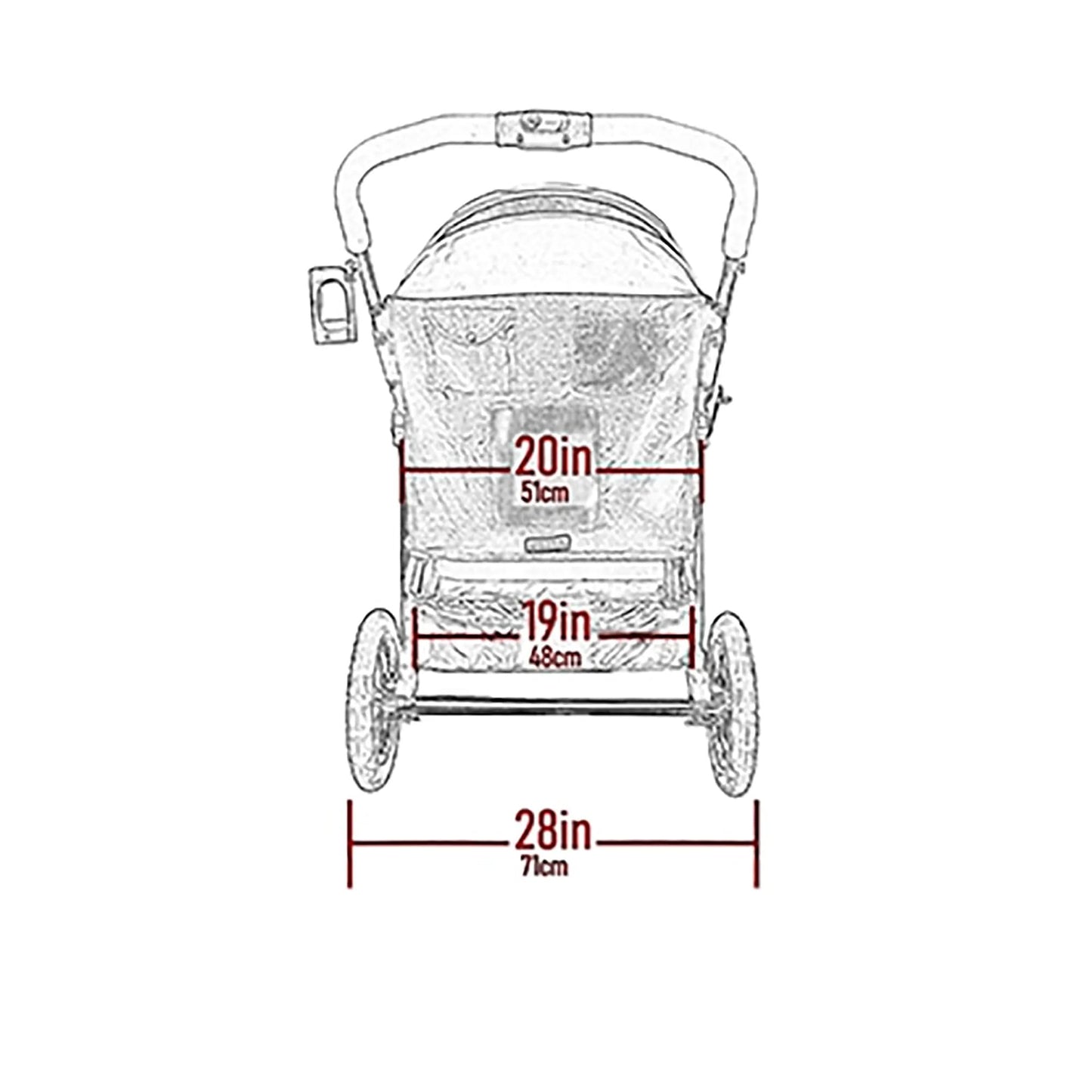 No-Zip Double Pet Stroller with All-Terrain Gel-Filled Tires