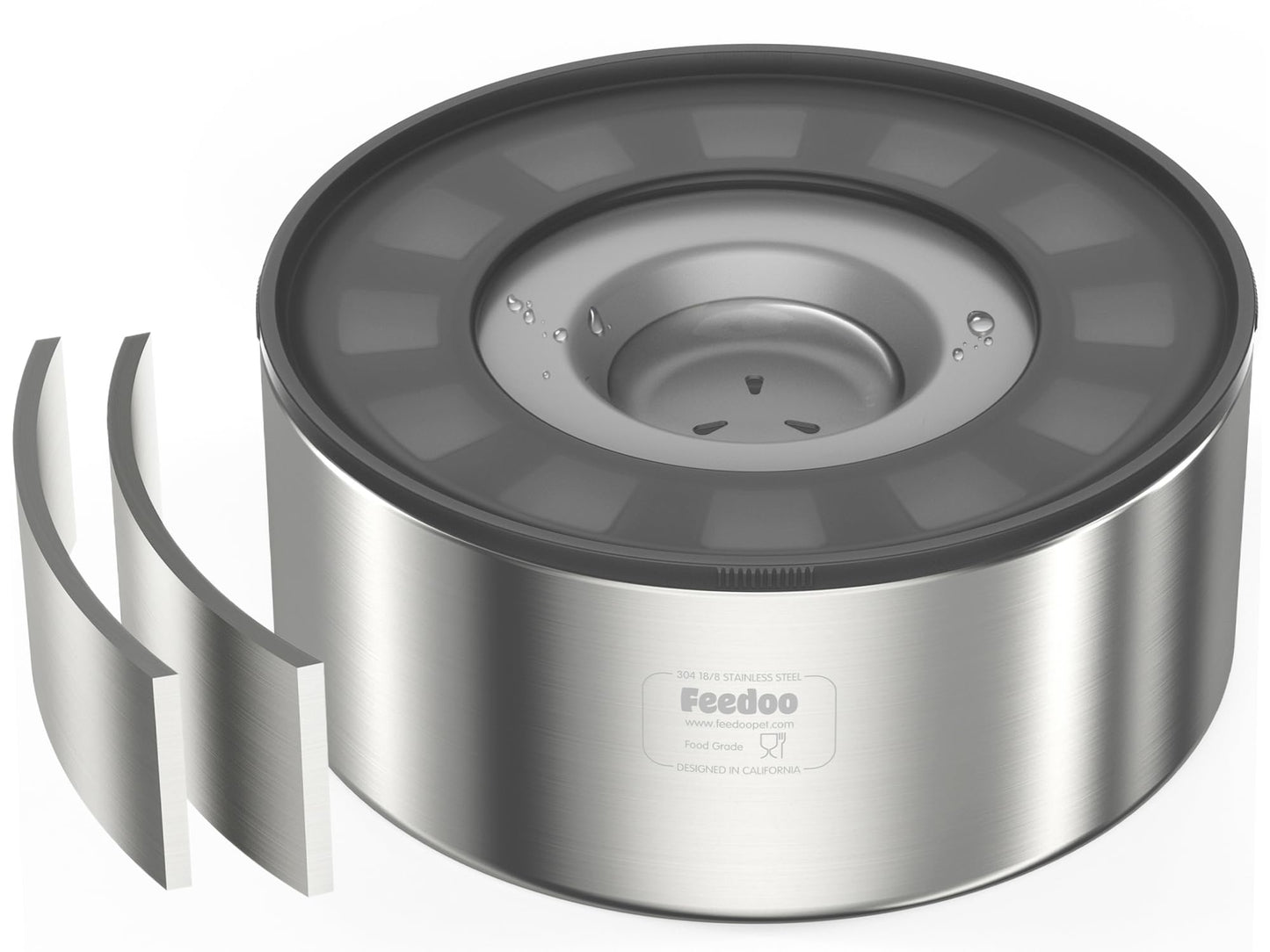 No-Spill Stainless Steel Dog Water Bowl with Floating Disk
