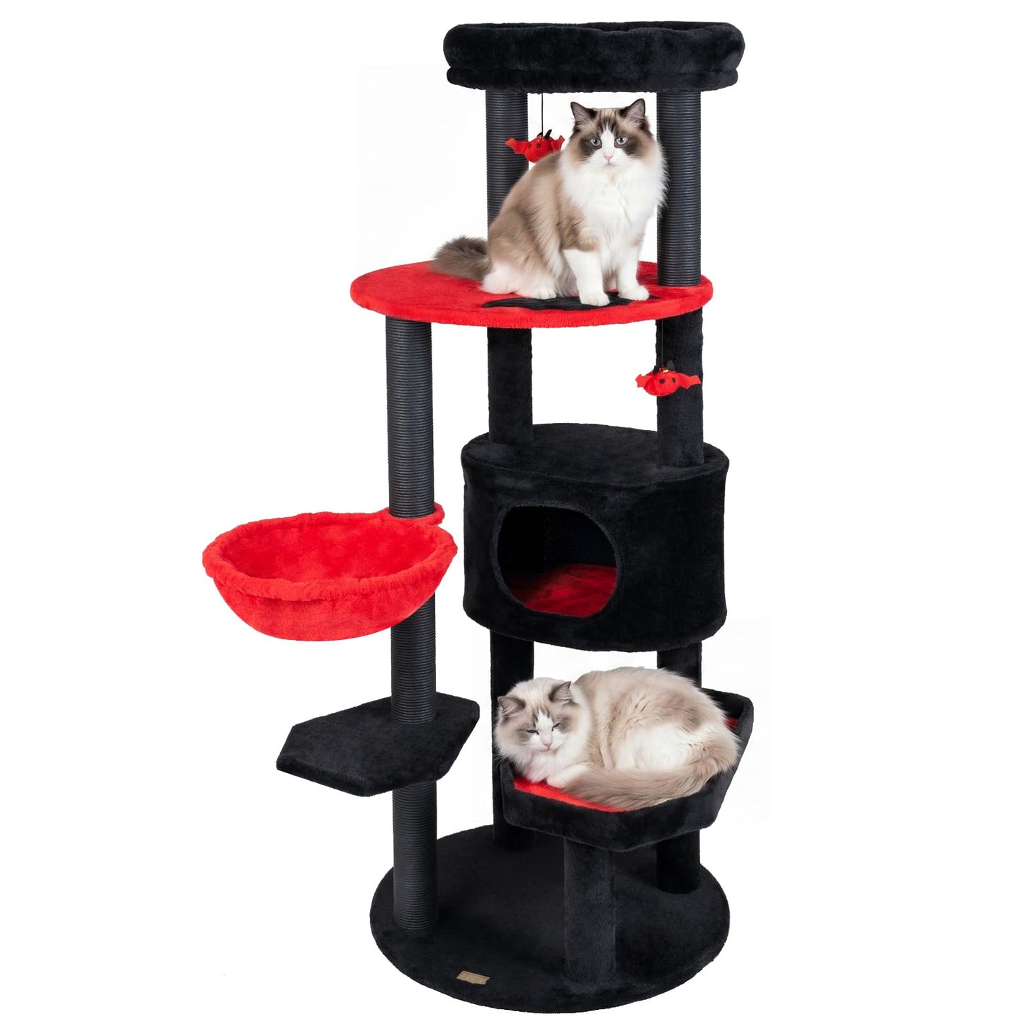60-Inch Gothic Cat Tree with Condo, Beds & Scratching Posts
