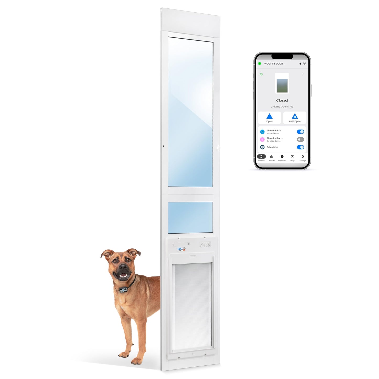 WiFi Smart Automatic Pet Door with Secure Weatherproof Design