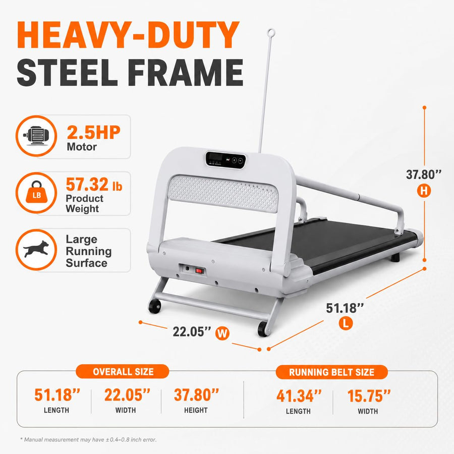 2-in-1 Folding Dog & Human Treadmill with Quiet 2.5HP Motor