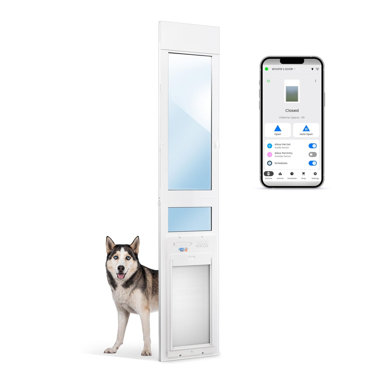 WiFi Smart Automatic Pet Door with Secure Weatherproof Design
