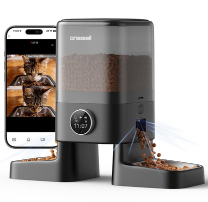 5L Dual-Bowl Automatic Cat Feeder for Two Cats