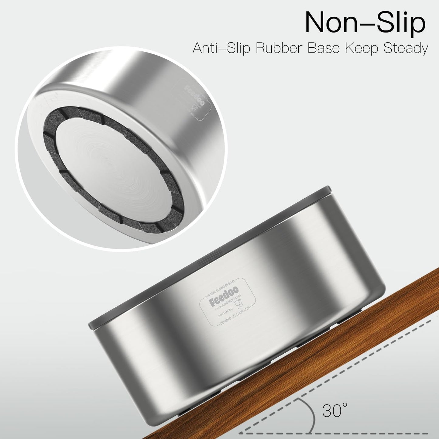 No-Spill Stainless Steel Dog Water Bowl with Floating Disk