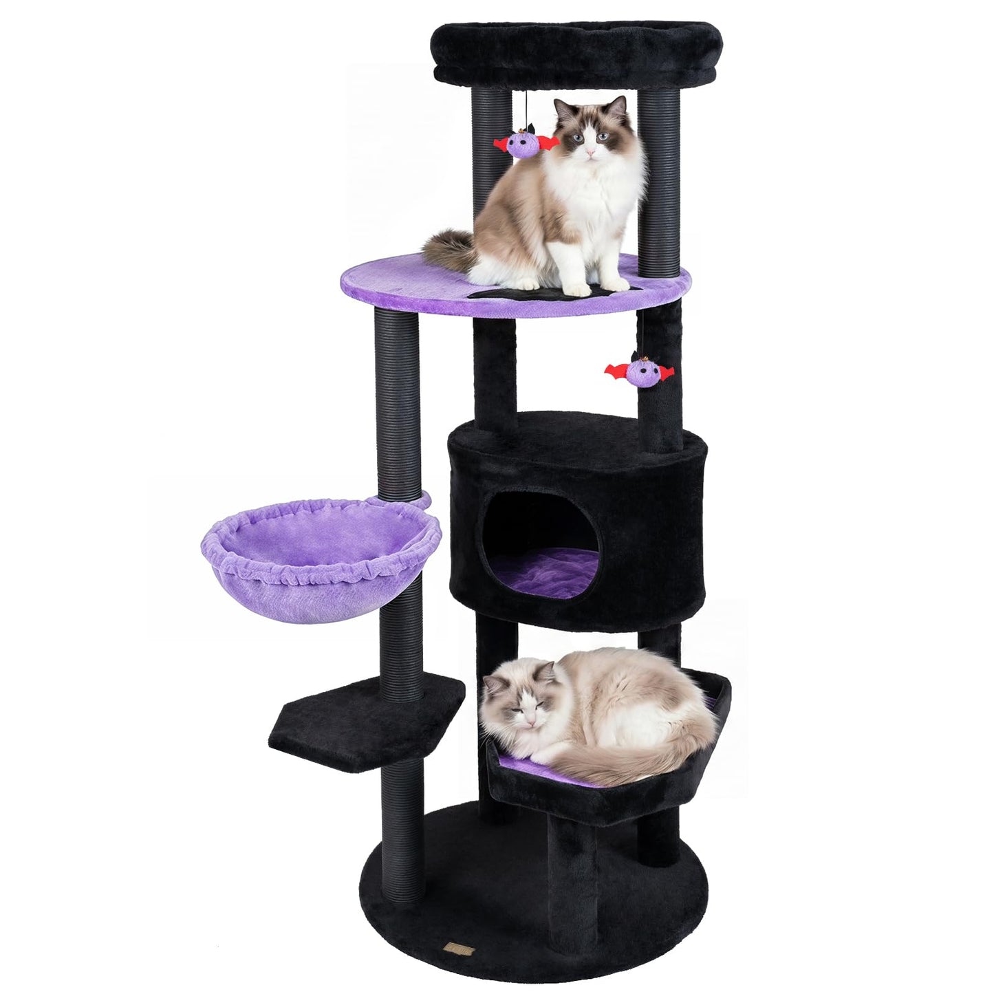 60-Inch Gothic Cat Tree with Condo, Beds & Scratching Posts