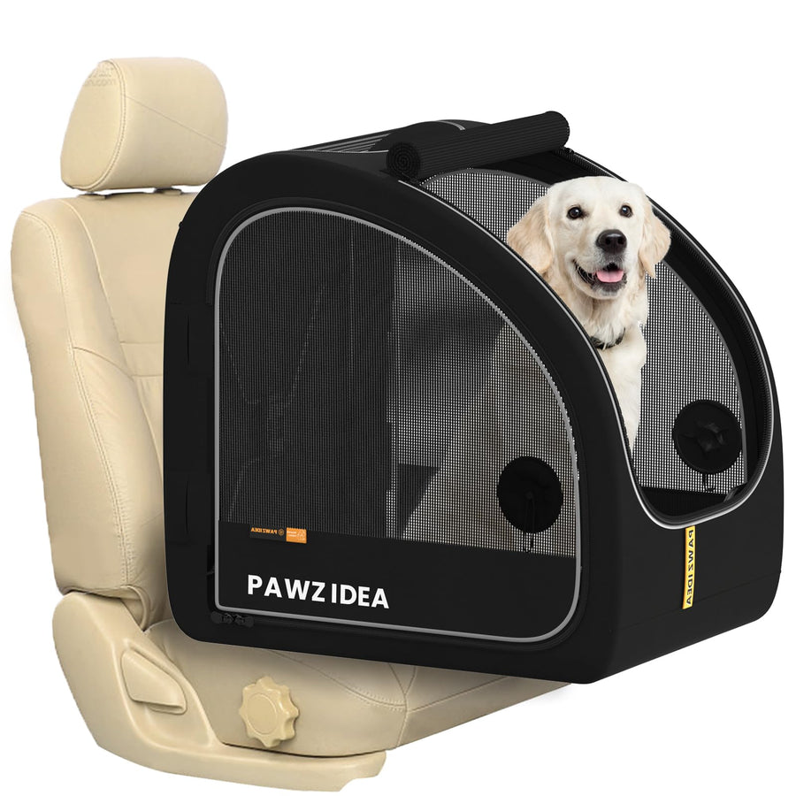 Collapsible Soft-Sided Dog Travel Crate with Metal Frame