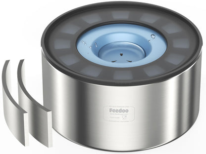 No-Spill Stainless Steel Dog Water Bowl with Floating Disk