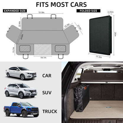 Hard-Bottom Dog Car Seat Cover with Back Seat Extender