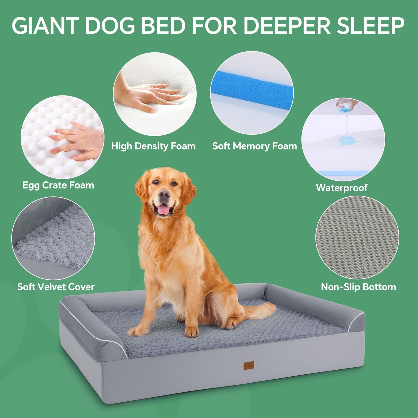 HOMBYS Orthopedic Memory Foam Dog Bed