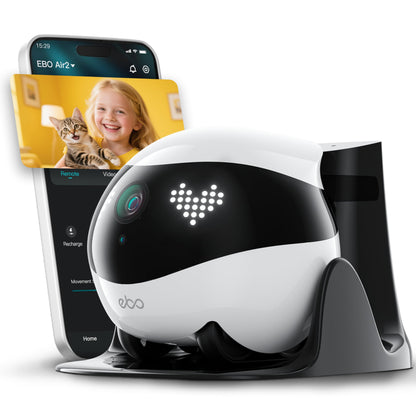 2K Mobile Pet Camera Robot with Night Vision & Two-Way Talk