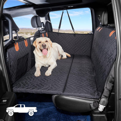 Hard-Bottom Dog Car Seat Cover with Back Seat Extender