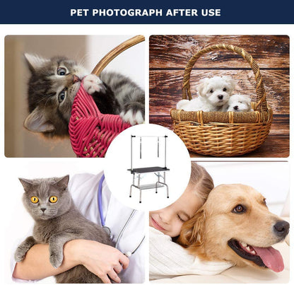 Foldable Professional Pet Grooming Table with Adjustable Arms
