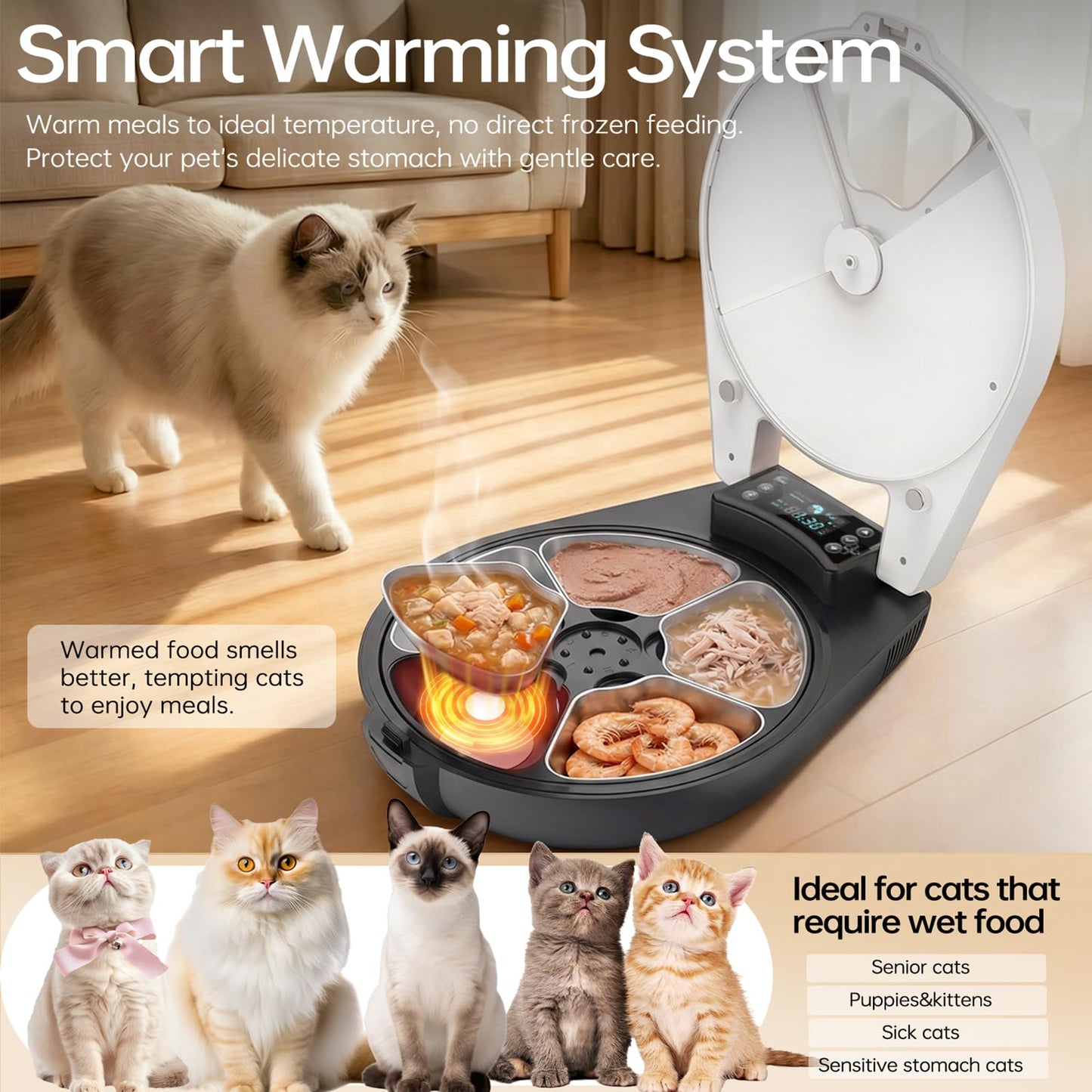5-Meal Refrigerated Automatic Wet Food Cat Feeder