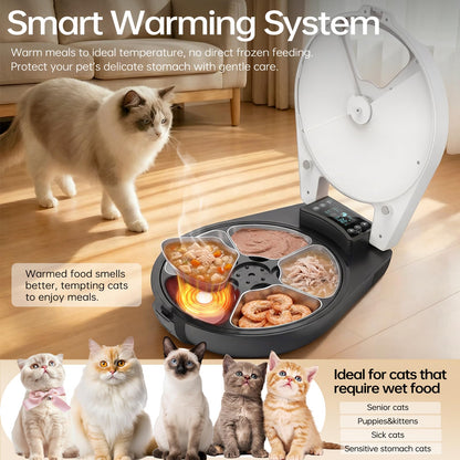 5-Meal Refrigerated Automatic Wet Food Cat Feeder