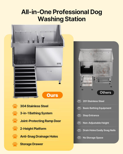 VEVOR Stainless Steel Dog Washing Station