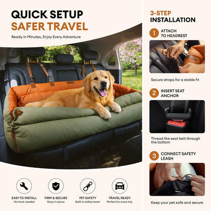 FUNNYFUZZY Dog Car Seat for Large Medium Dogs, Safety Booster Seats