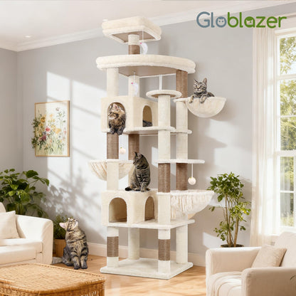 82-Inch Heavy-Duty Cat Tree with Condos, Perches & Baskets