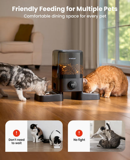5L Dual-Bowl Automatic Cat Feeder for Two Cats
