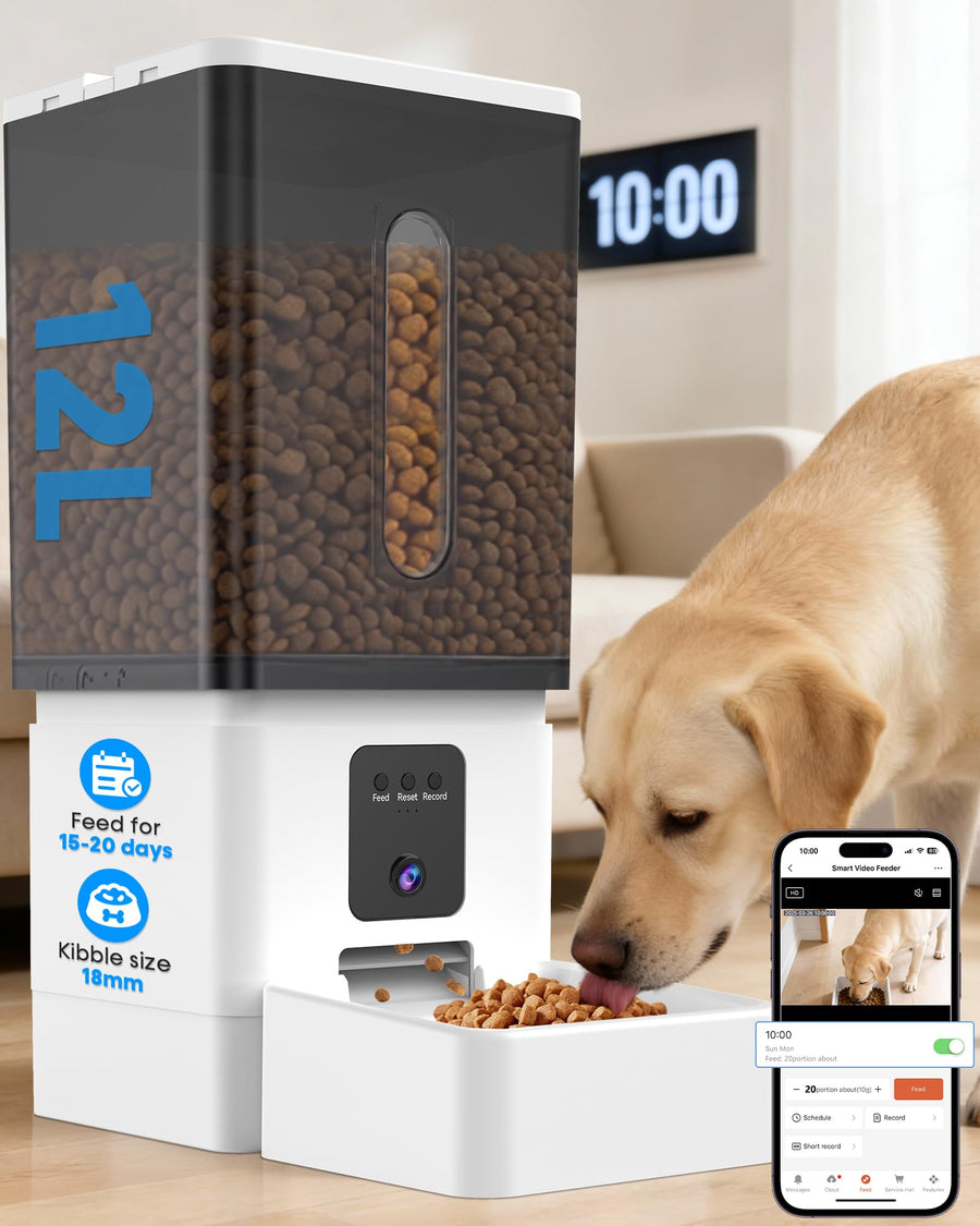 12L Automatic Dog Feeder with 1080P HD Camera