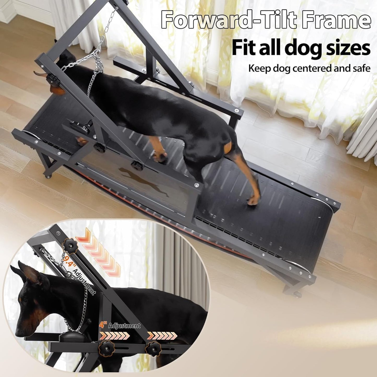 Non-Motorized Dog Slat Treadmill with Brake up to 300 lbs