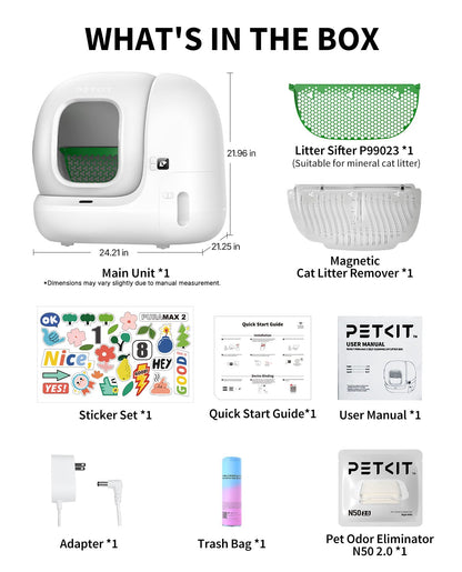 Automatic Self-Cleaning Cat Litter Box with App & Sensors