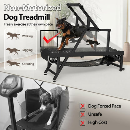 Non-Motorized Dog Slat Treadmill with Brake up to 300 lbs