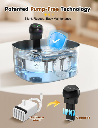 Linvivon Stainless Steel Dog & Cat Water Fountain for Large Dogs and Cats