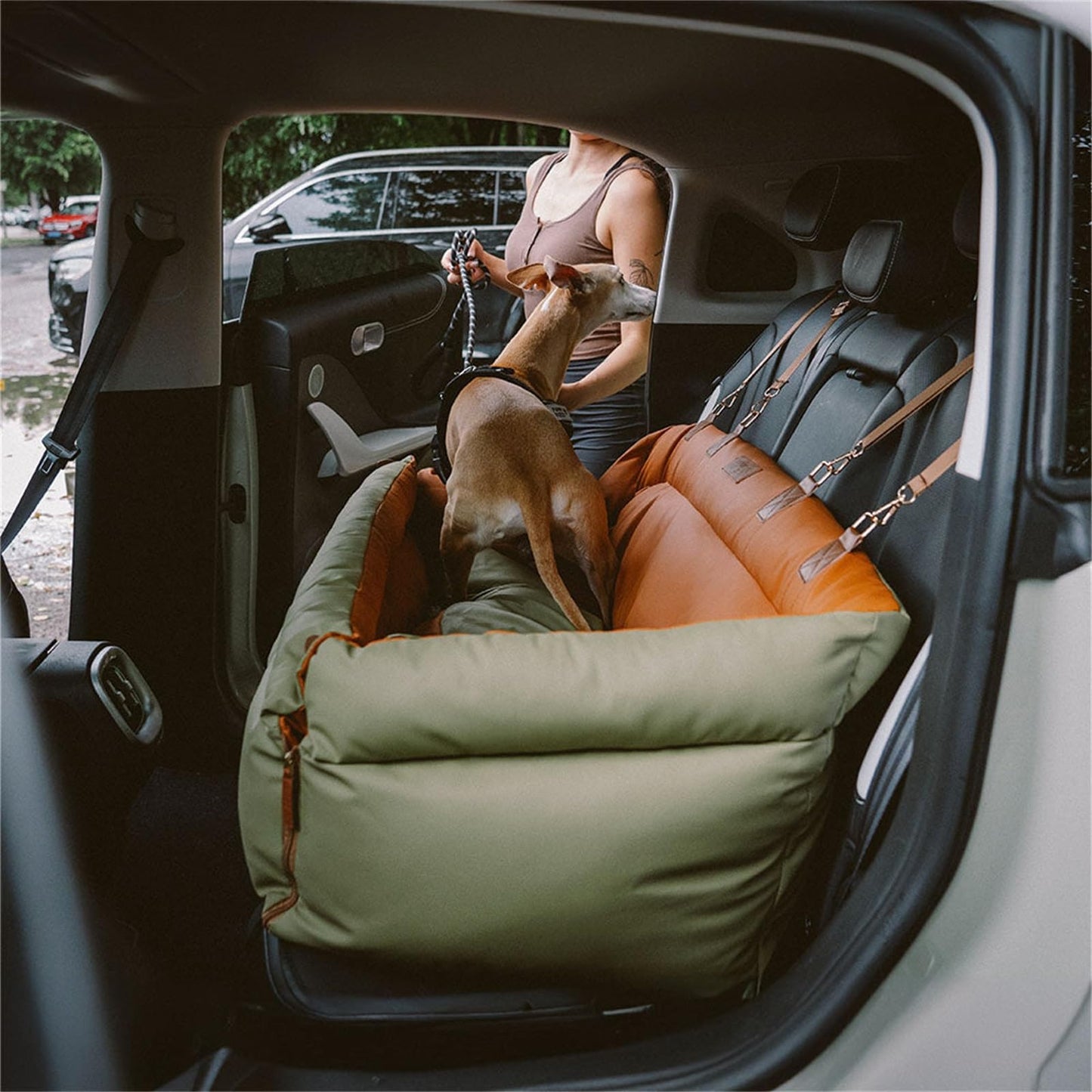 FUNNYFUZZY Dog Car Seat for Large Medium Dogs, Safety Booster Seats