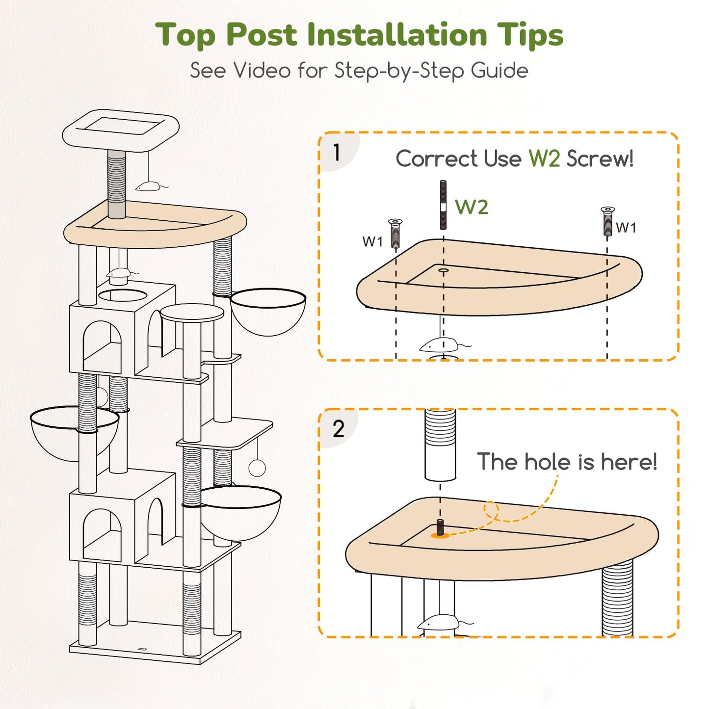 82-Inch Heavy-Duty Cat Tree with Condos, Perches & Baskets