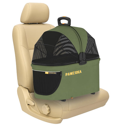 Collapsible Soft-Sided Dog Travel Crate with Metal Frame