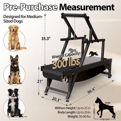 Non-Motorized Dog Slat Treadmill with Brake up to 300 lbs