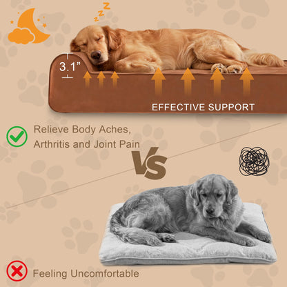 Rexlebo Orthopedic Dog Beds for Large Dogs, Memory Foam Dog Bed