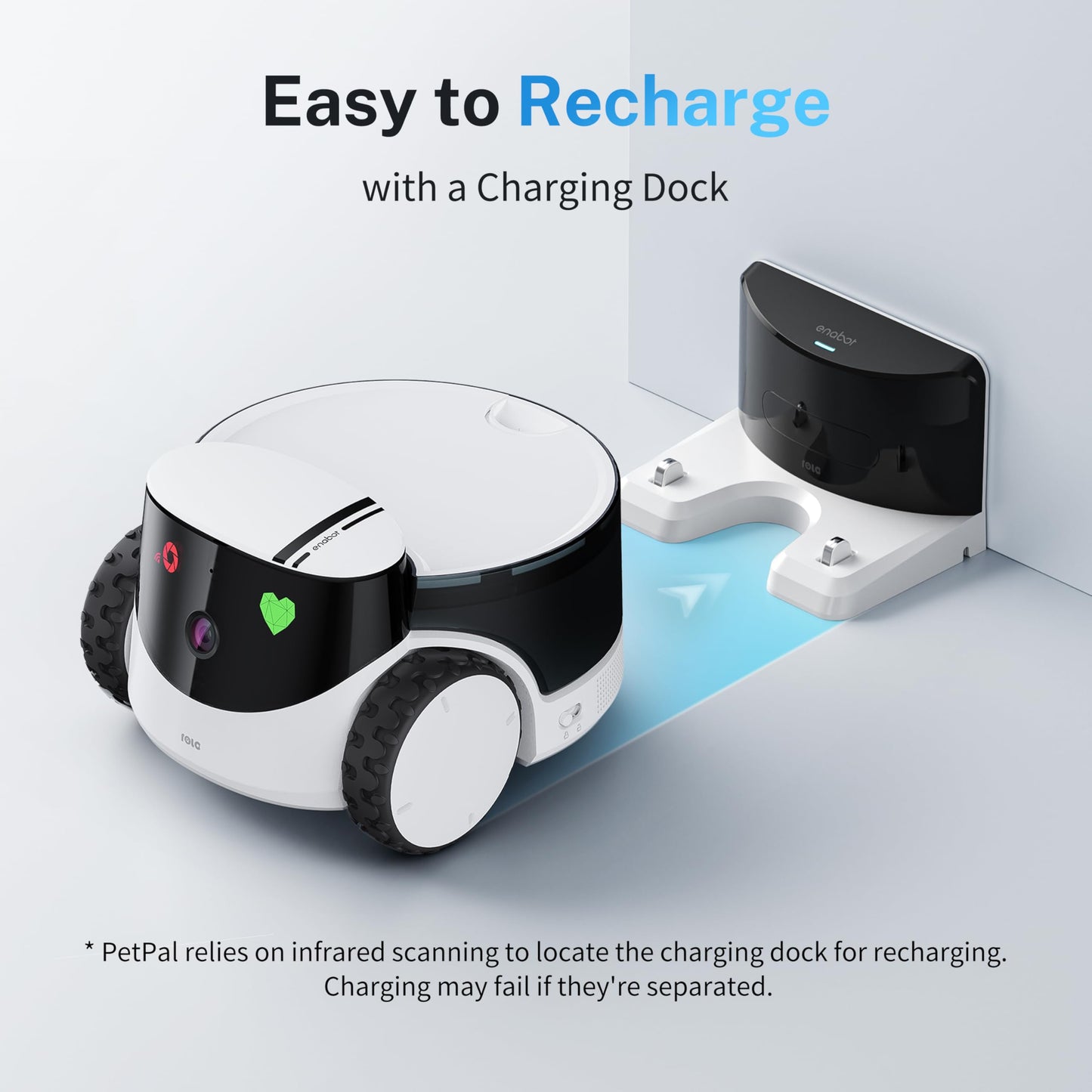 Enabot EBO ROLA PetPal Mobile 2.5K Pet Camera Robot with Treat Dispenser