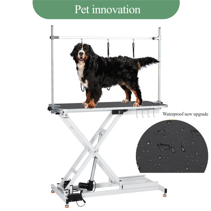 Electric Height-Adjustable Dog Grooming Table with Organizer