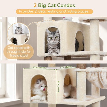 82-Inch Heavy-Duty Cat Tree with Condos, Perches & Baskets