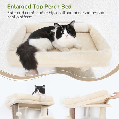 70-Inch Heavy-Duty Cat Tree with Condo, Hammock & Scratcher
