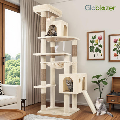 70-Inch Heavy-Duty Cat Tree with Condo, Hammock & Scratcher